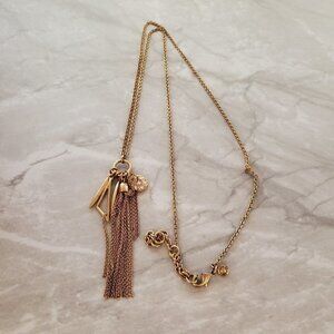 💖 J.crew Tassel Rhinestone Crystals Pave Charm Pendant Necklace 💖
